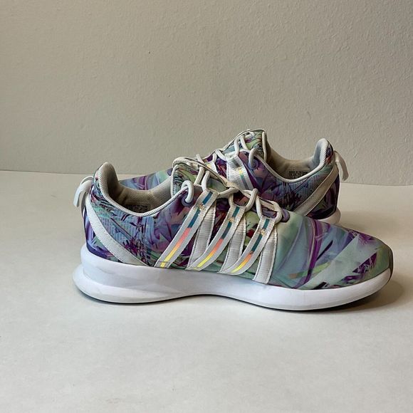 Adidas Women's Sz 7.5 SL Loop Racer Purple Aqua White Multicolor Iridescent Shoe - Picture 6 of 9